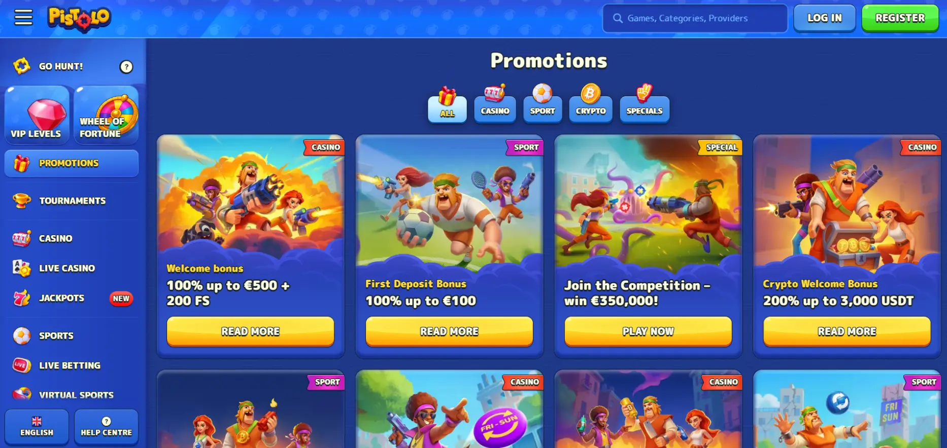 Pistolo Casino Screen