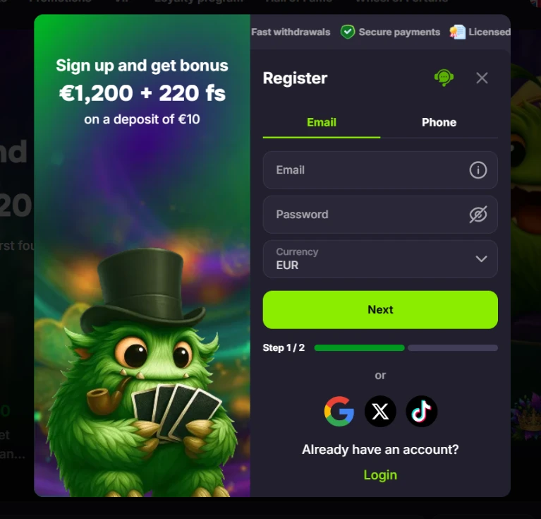 Verde Casino Screen