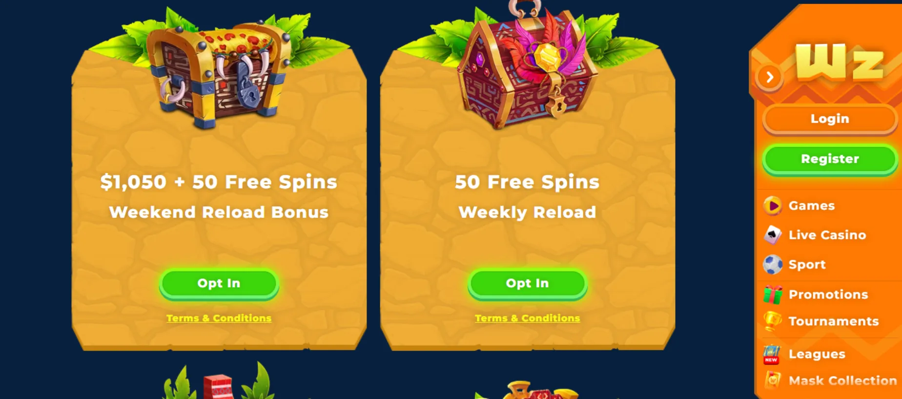 Wazamba Casino Screen